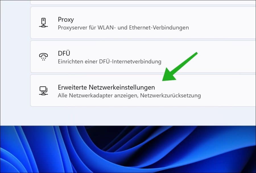 Erweiterte Netzwerkeinstellungen