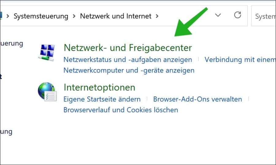 Netzwerk- und Freigabecenter