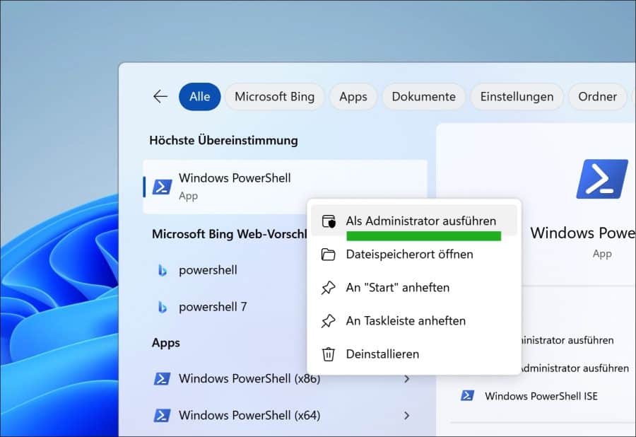 PowerShell als Administrator