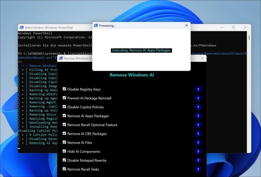 KI-Funktionen entfernen