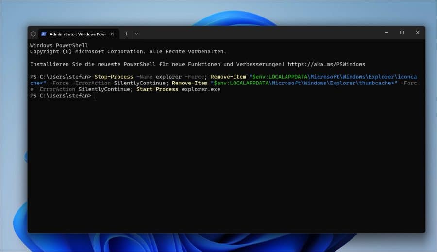 Windows Explorer zurücksetzen