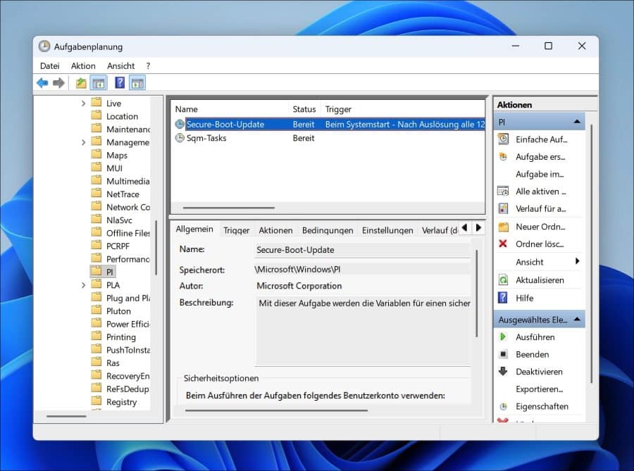 Secure Boot-Zertifikate manuell aktualisieren
