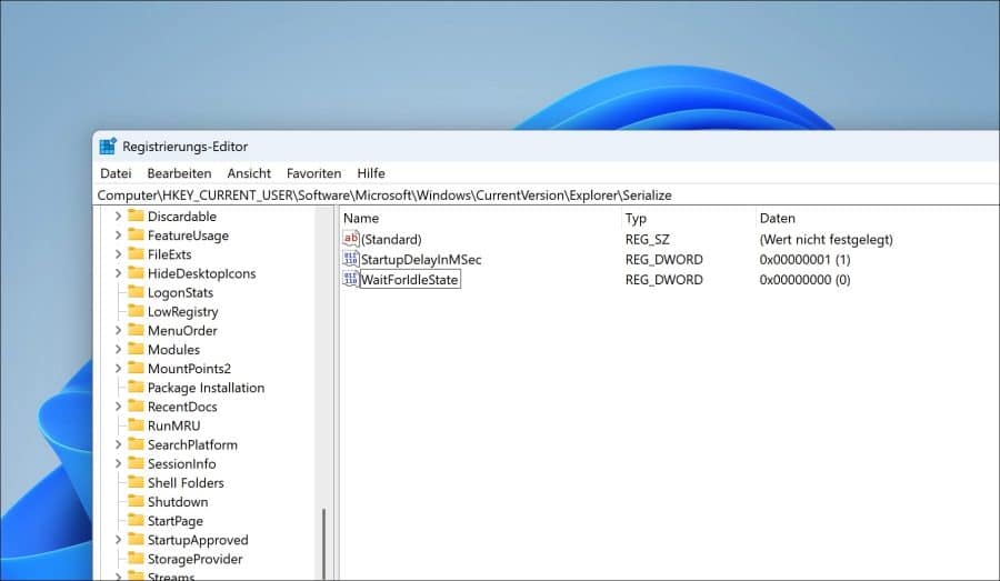 Startverzögerung in Windows 11 deaktivieren