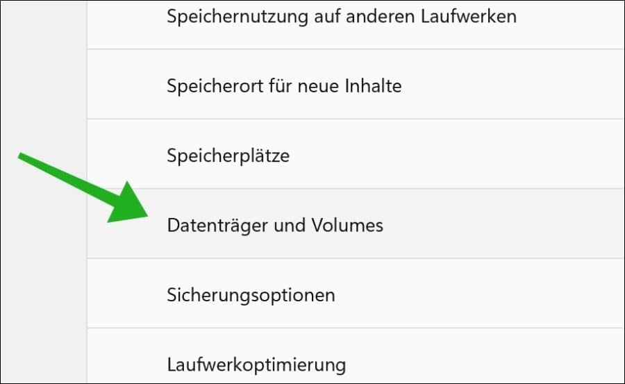 Datenträger und Volumes
