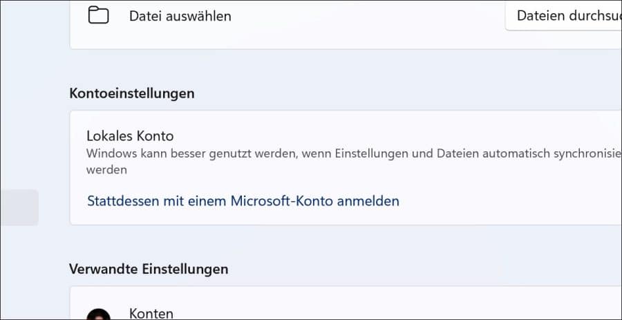 Stattdessen mit einem Microsoft-Konto anmelden